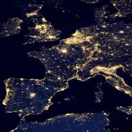 Carte de France, pollution lumineuse