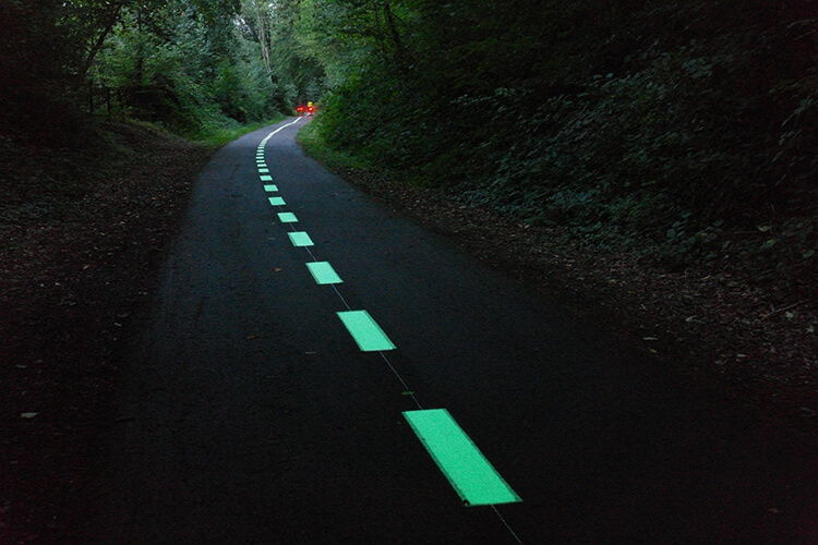 Piste cyclable Namur de nuit