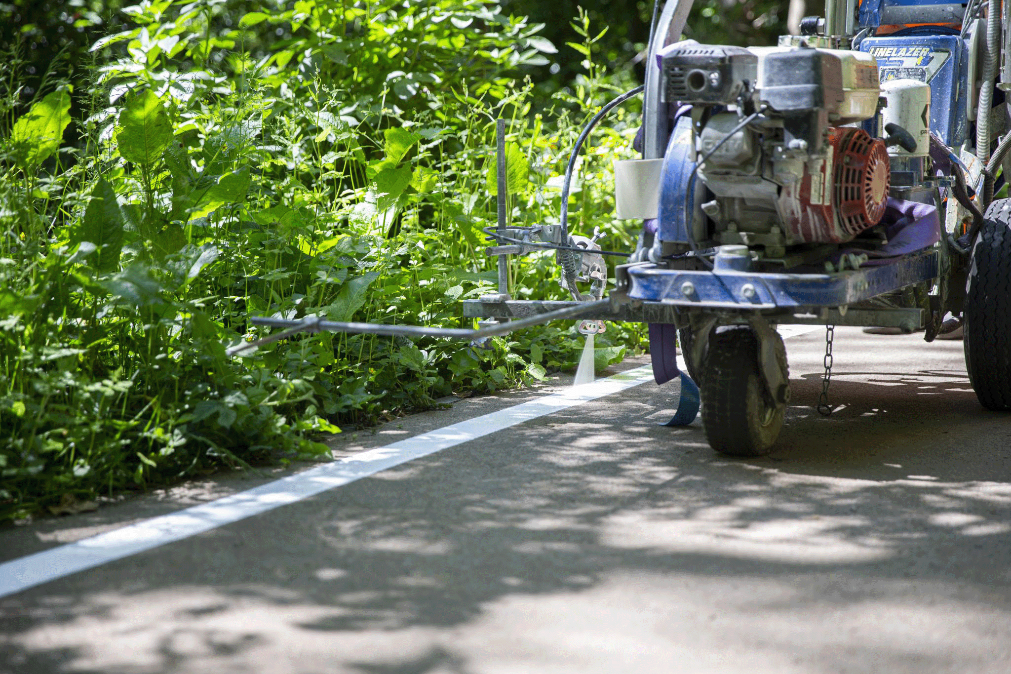 LuminoKrom® photoluminescent paint on the road in France