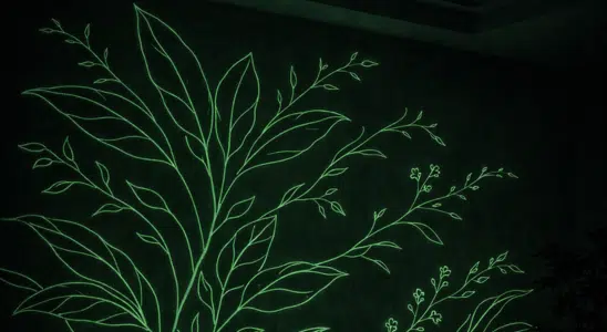 fresque végétale murale luminescente