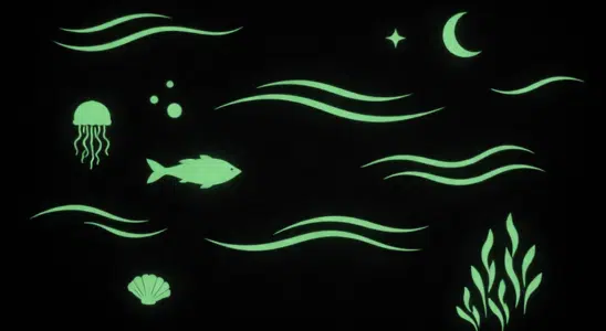 Fresque murale luminescente maritime
